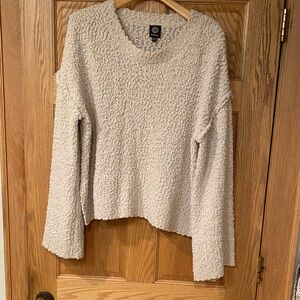 Bobeau Textured Knit Popcorn sweater in Cream